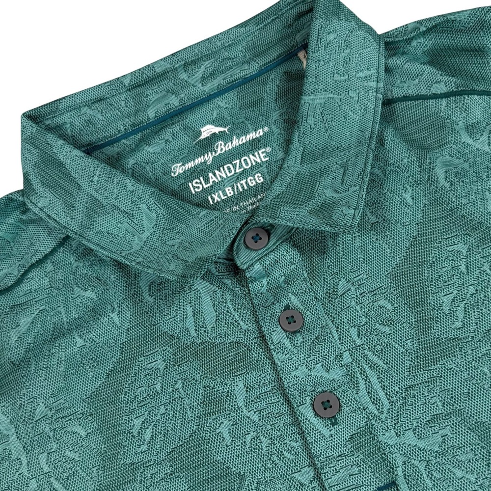 Tommy Bahama IslandZone Polo Mens 1XLB Green Jacquard UPF 30 Big Tall NWT